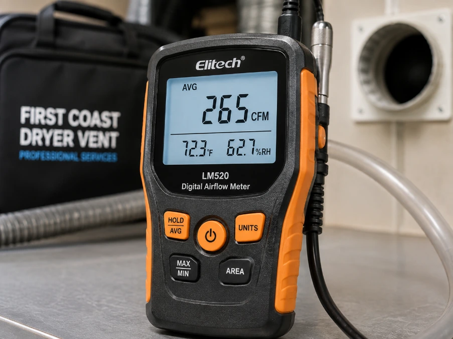 Digital airflow meter or anemometer device