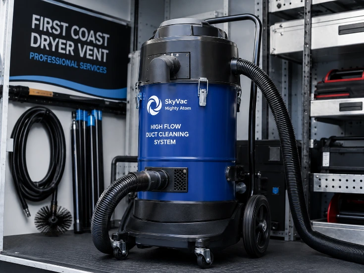 Heavy-duty commercial vacuum extraction machine for dryer vents