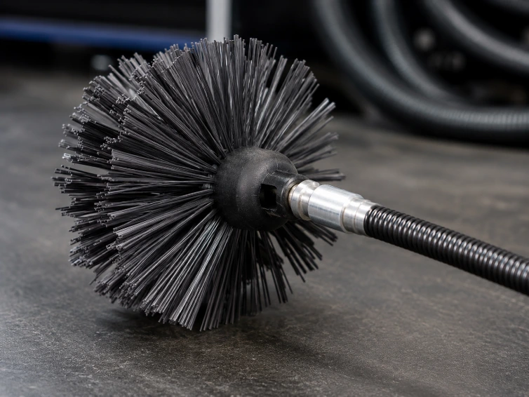 Professional rotary brush attachment head used for duct cleaning