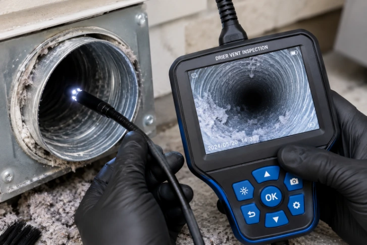 Specialized flexible inspection camera probe and screen